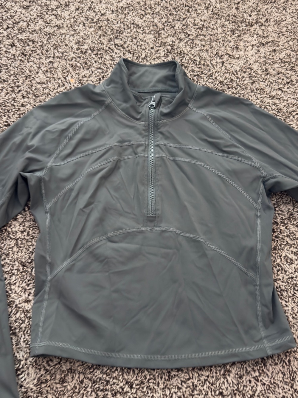 Womens Long Sleeve Half-Zip Performance Pullover - Slate Gray